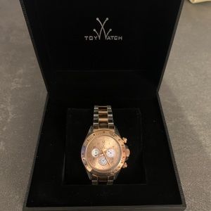 Women Toy Watch - Rose Gold and clear Chronograph